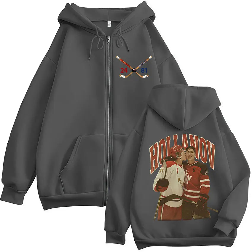 Heated Rivalry Shane Hollander? Ilya Rozanov Hollanov 24 81 Merch Zipper Hoodies Men Women Zip Up Sweatshirts Long Sleeve Jacket