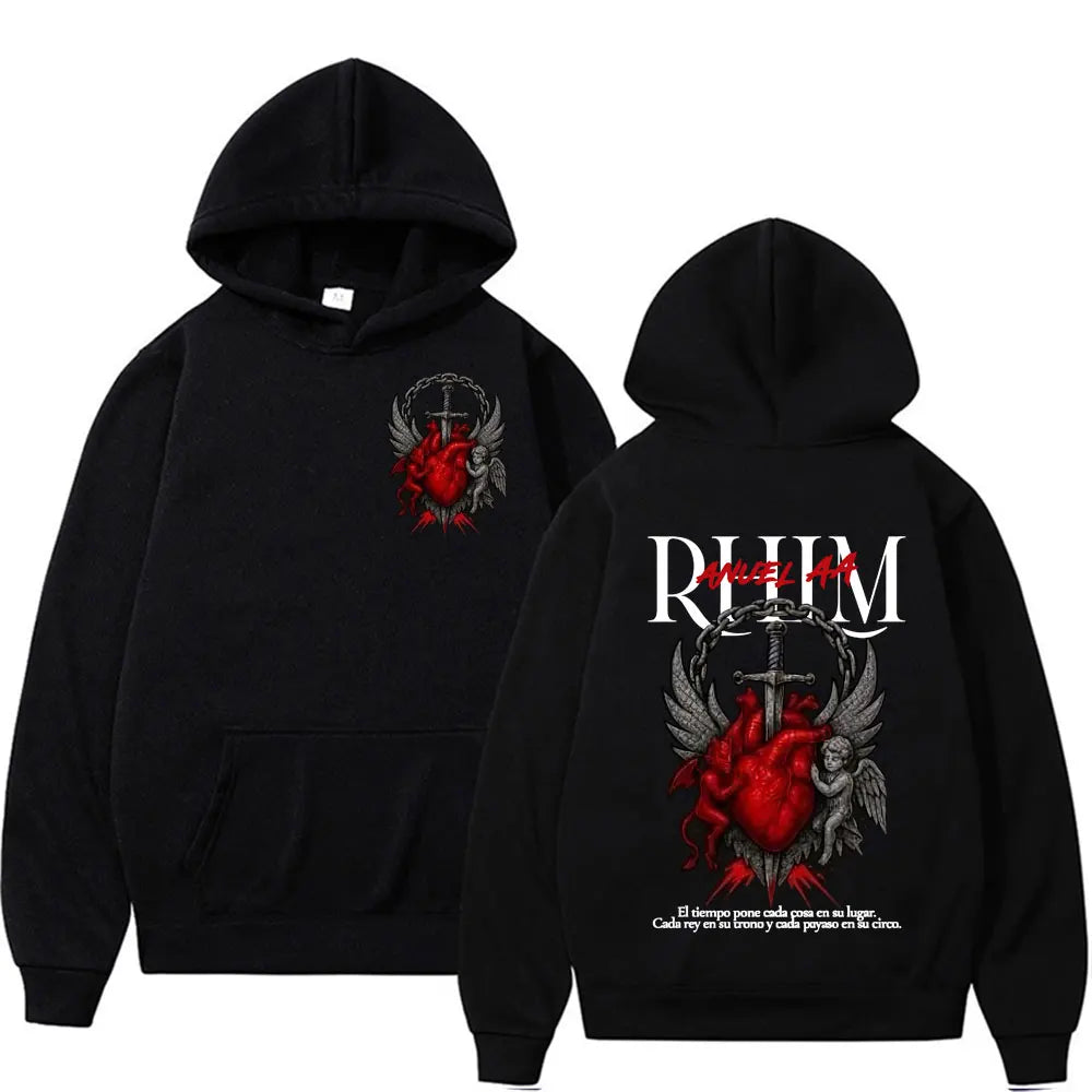 Graphic Hoodies Men's Clothing Oversized Hip Hop Gothic Long Sleeve Hoodie Comfort Sweatshirts
