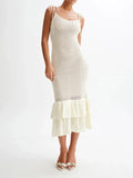 Ruffle Knit Midi Dress