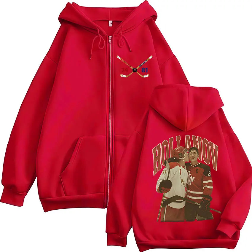 Heated Rivalry Shane Hollander? Ilya Rozanov Hollanov 24 81 Merch Zipper Hoodies Men Women Zip Up Sweatshirts Long Sleeve Jacket