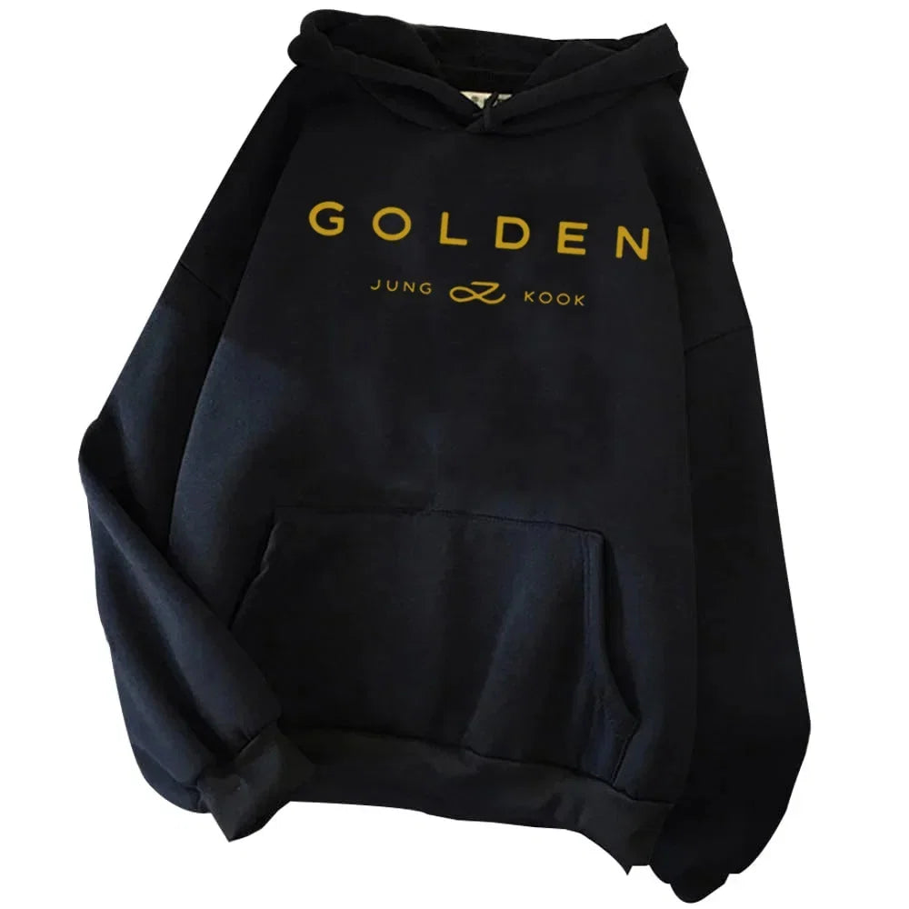 Jungkook Kpop Hoodie Vintage Sweatshirt Sudaderas Winter Warm Golden Album Merch Unisex Hoodies Man Woman