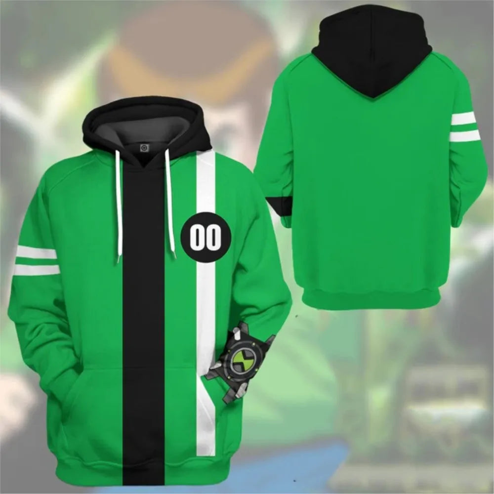 Popular Ben 10 Omnitrix Cosplay Hoodies 3D Ben Tennyson Printed Anime Cartoon Sweatshirt Summer Men Women Tracksuit Y2k Pullover