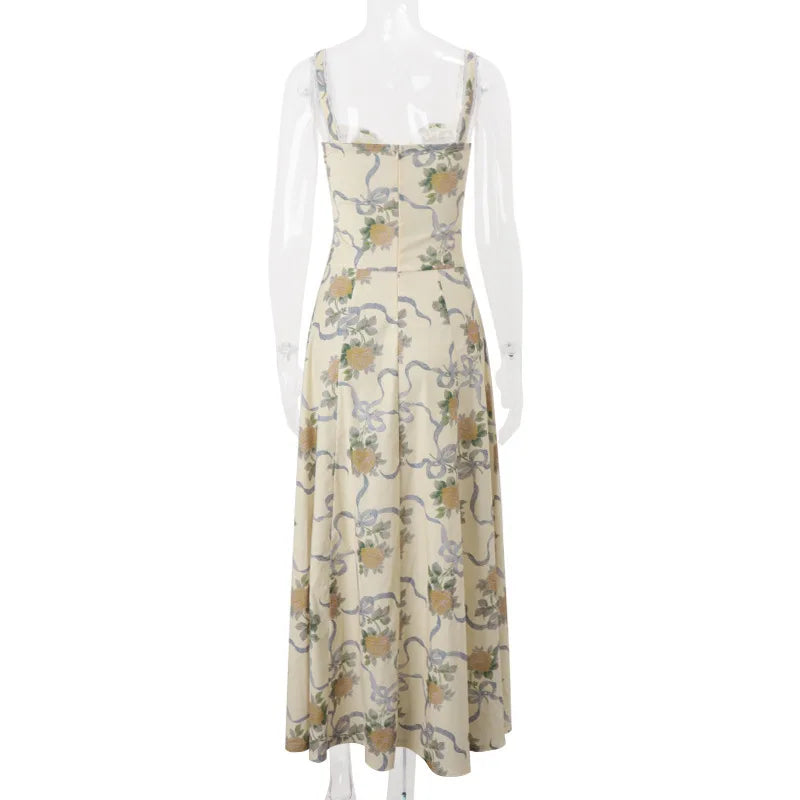 Floral Print Spaghetti Strap Midi Dress