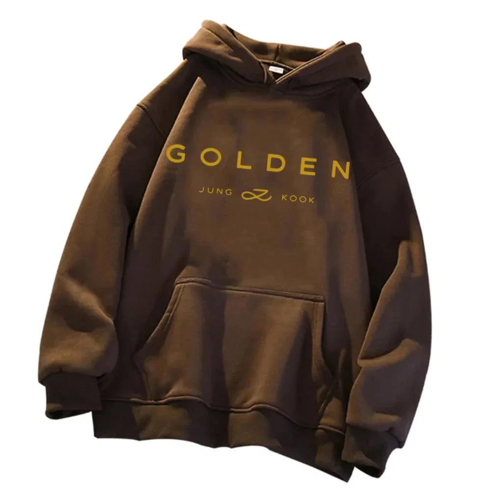 Jungkook Kpop Hoodie Vintage Sweatshirt Sudaderas Winter Warm Golden Album Merch Unisex Hoodies Man Woman