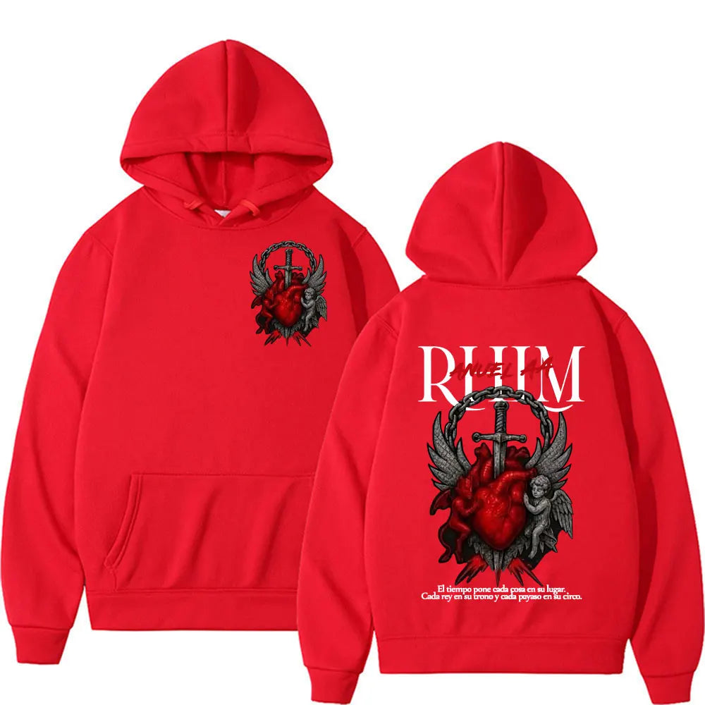 Graphic Hoodies Men's Clothing Oversized Hip Hop Gothic Long Sleeve Hoodie Comfort Sweatshirts