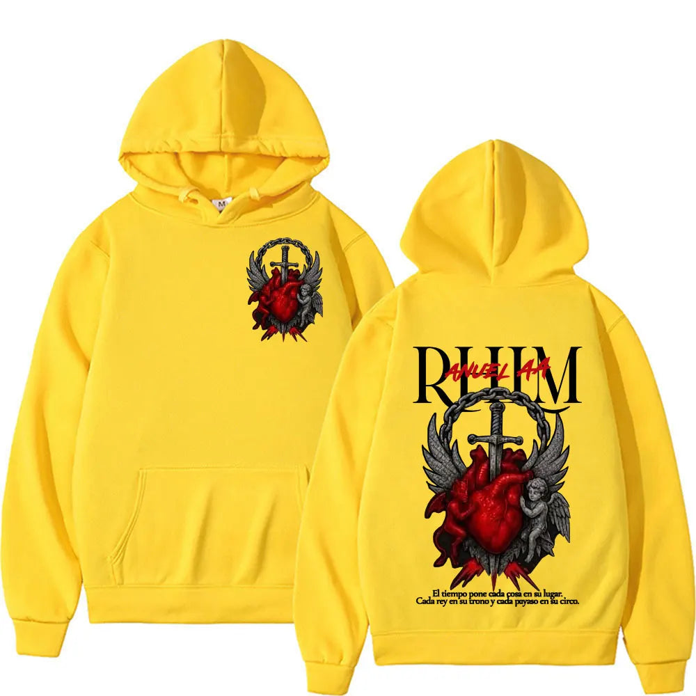 Graphic Hoodies Men's Clothing Oversized Hip Hop Gothic Long Sleeve Hoodie Comfort Sweatshirts
