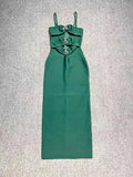Strappy Hook Cut Out Bodycon Midi Dress