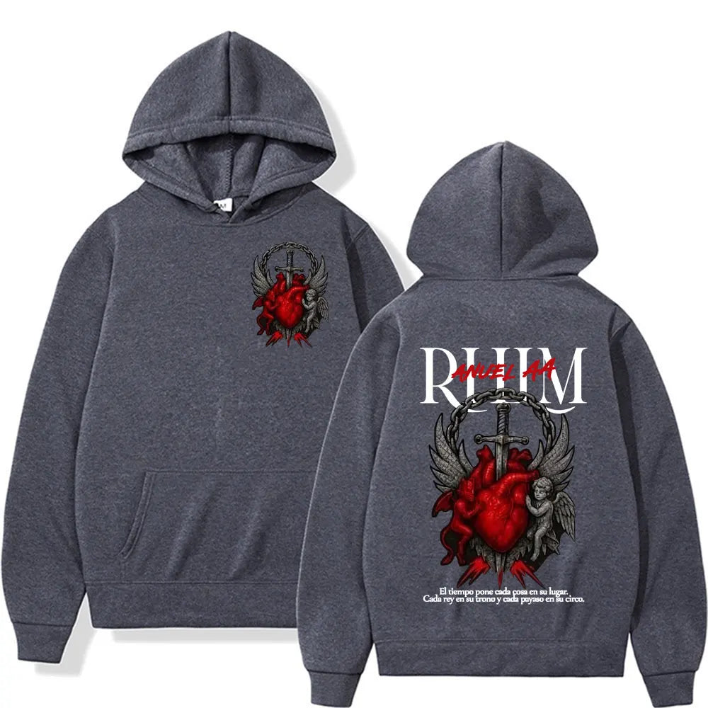 Graphic Hoodies Men's Clothing Oversized Hip Hop Gothic Long Sleeve Hoodie Comfort Sweatshirts