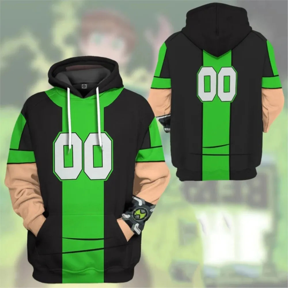 Popular Ben 10 Omnitrix Cosplay Hoodies 3D Ben Tennyson Printed Anime Cartoon Sweatshirt Summer Men Women Tracksuit Y2k Pullover