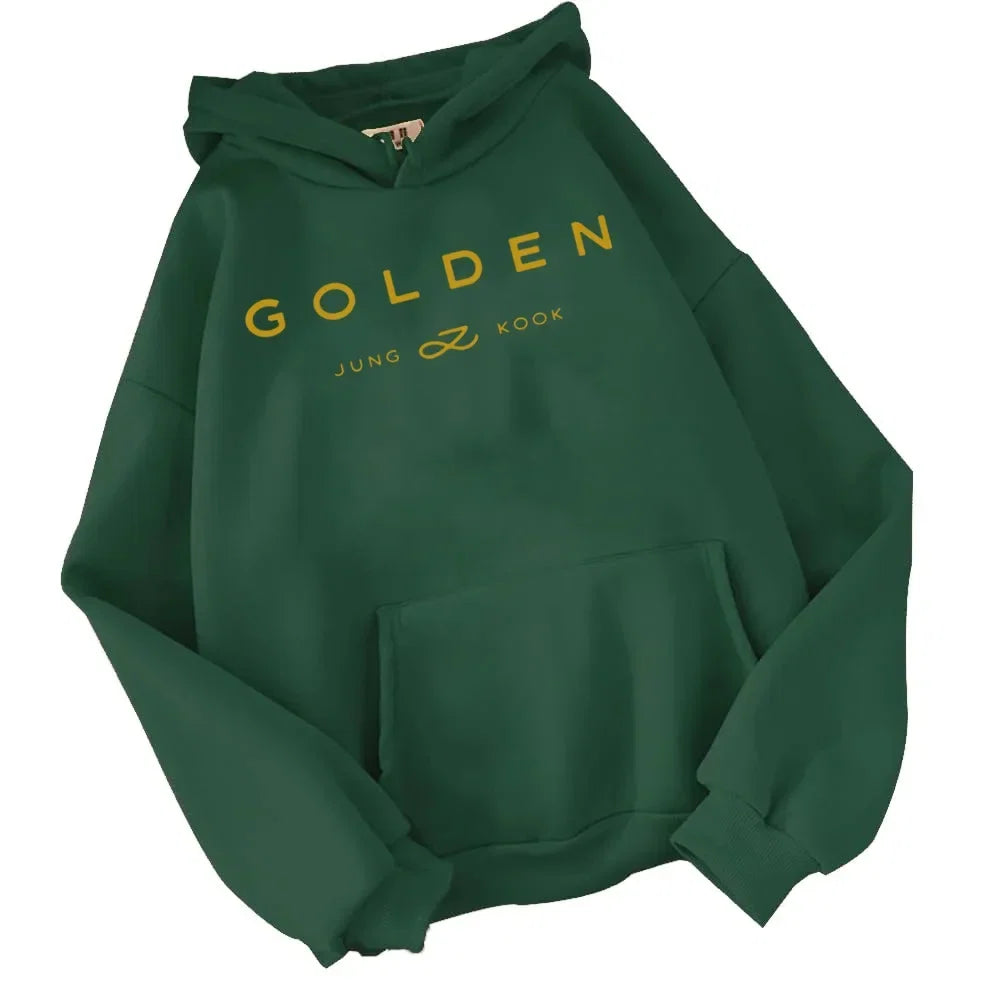 Jungkook Kpop Hoodie Vintage Sweatshirt Sudaderas Winter Warm Golden Album Merch Unisex Hoodies Man Woman