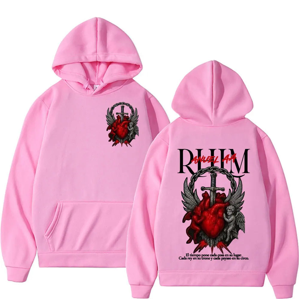 Graphic Hoodies Men's Clothing Oversized Hip Hop Gothic Long Sleeve Hoodie Comfort Sweatshirts