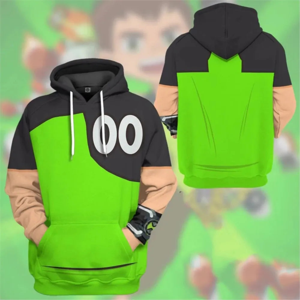 Popular Ben 10 Omnitrix Cosplay Hoodies 3D Ben Tennyson Printed Anime Cartoon Sweatshirt Summer Men Women Tracksuit Y2k Pullover