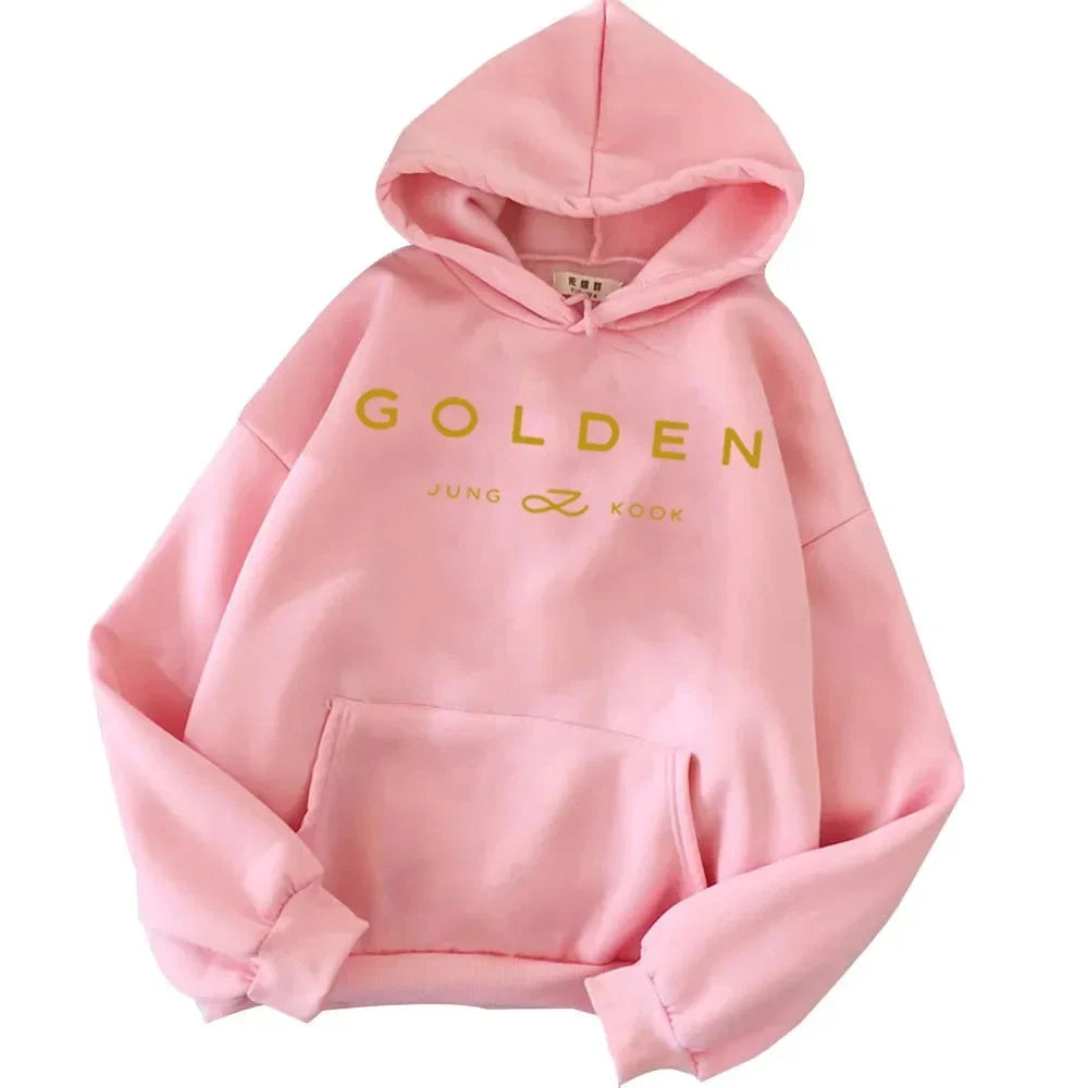 Jungkook Kpop Hoodie Vintage Sweatshirt Sudaderas Winter Warm Golden Album Merch Unisex Hoodies Man Woman