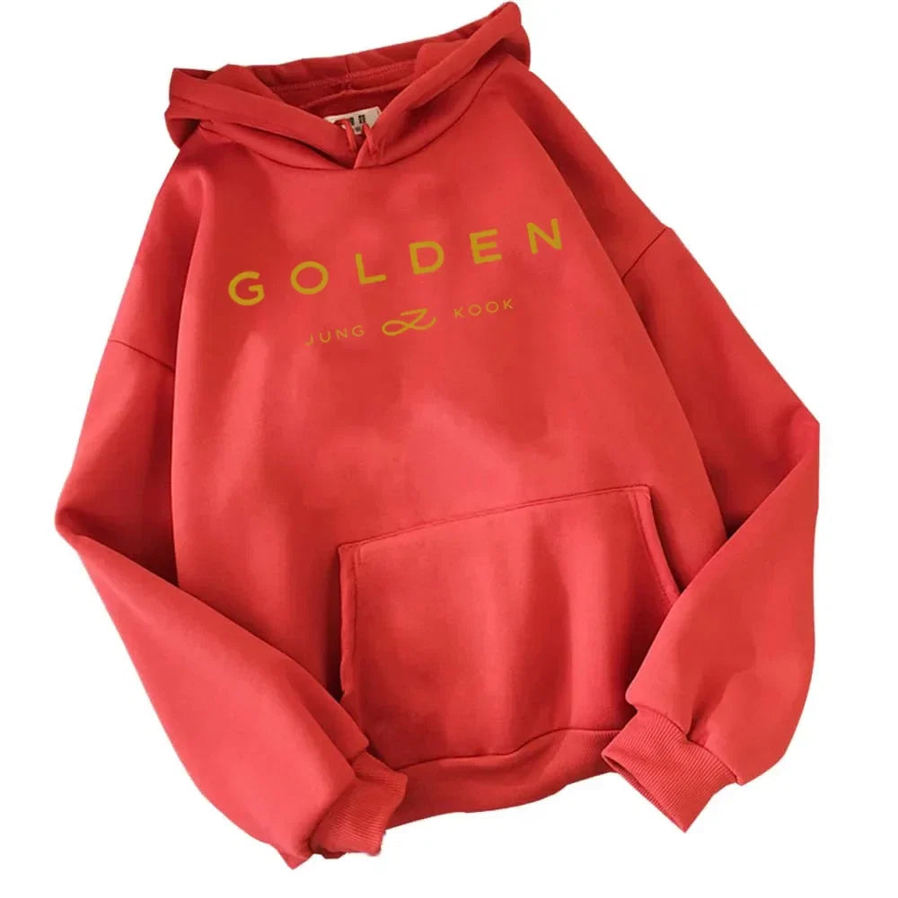 Jungkook Kpop Hoodie Vintage Sweatshirt Sudaderas Winter Warm Golden Album Merch Unisex Hoodies Man Woman