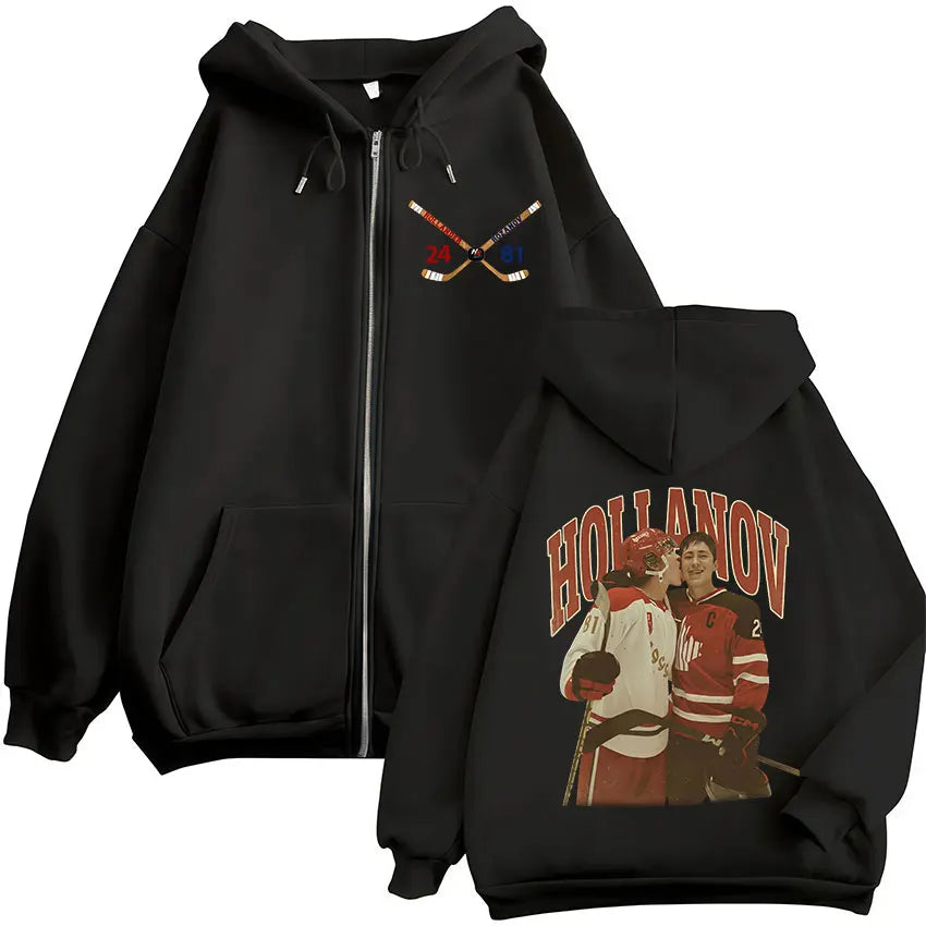 Heated Rivalry Shane Hollander? Ilya Rozanov Hollanov 24 81 Merch Zipper Hoodies Men Women Zip Up Sweatshirts Long Sleeve Jacket