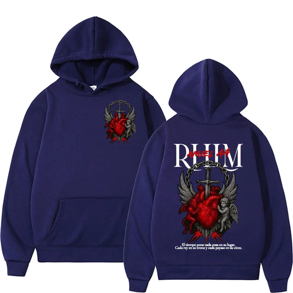 Graphic Hoodies Men's Clothing Oversized Hip Hop Gothic Long Sleeve Hoodie Comfort Sweatshirts