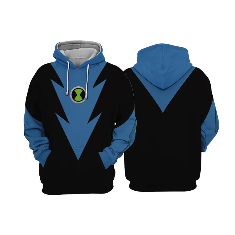 Popular Ben 10 Omnitrix Cosplay Hoodies 3D Ben Tennyson Printed Anime Cartoon Sweatshirt Summer Men Women Tracksuit Y2k Pullover