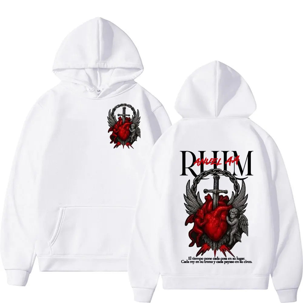 Graphic Hoodies Men's Clothing Oversized Hip Hop Gothic Long Sleeve Hoodie Comfort Sweatshirts
