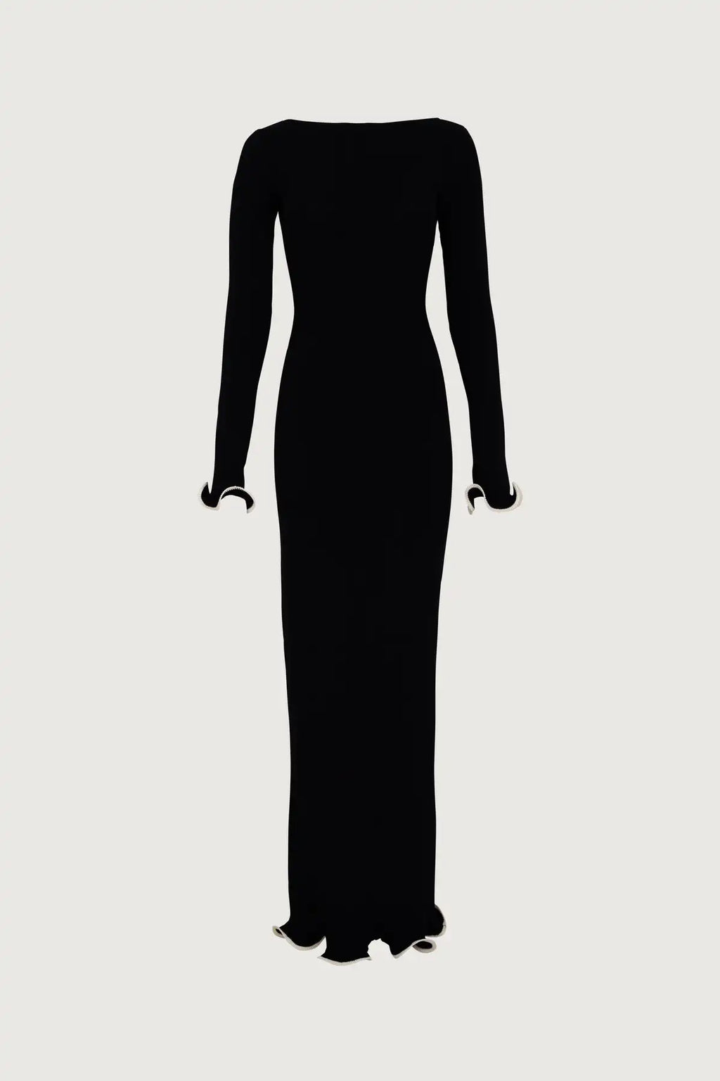 Knit Midi Dress with Ruffle Trim