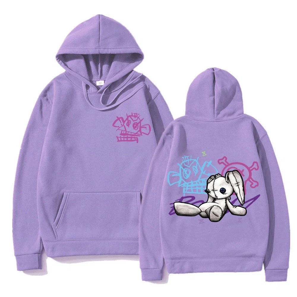 Hoodie Fashion Men Harajuku Anime Rabbit Monkey Hoodies Unisex Funny Cute Cartoon Bunny Pullovers Sweatshirts Hoodys