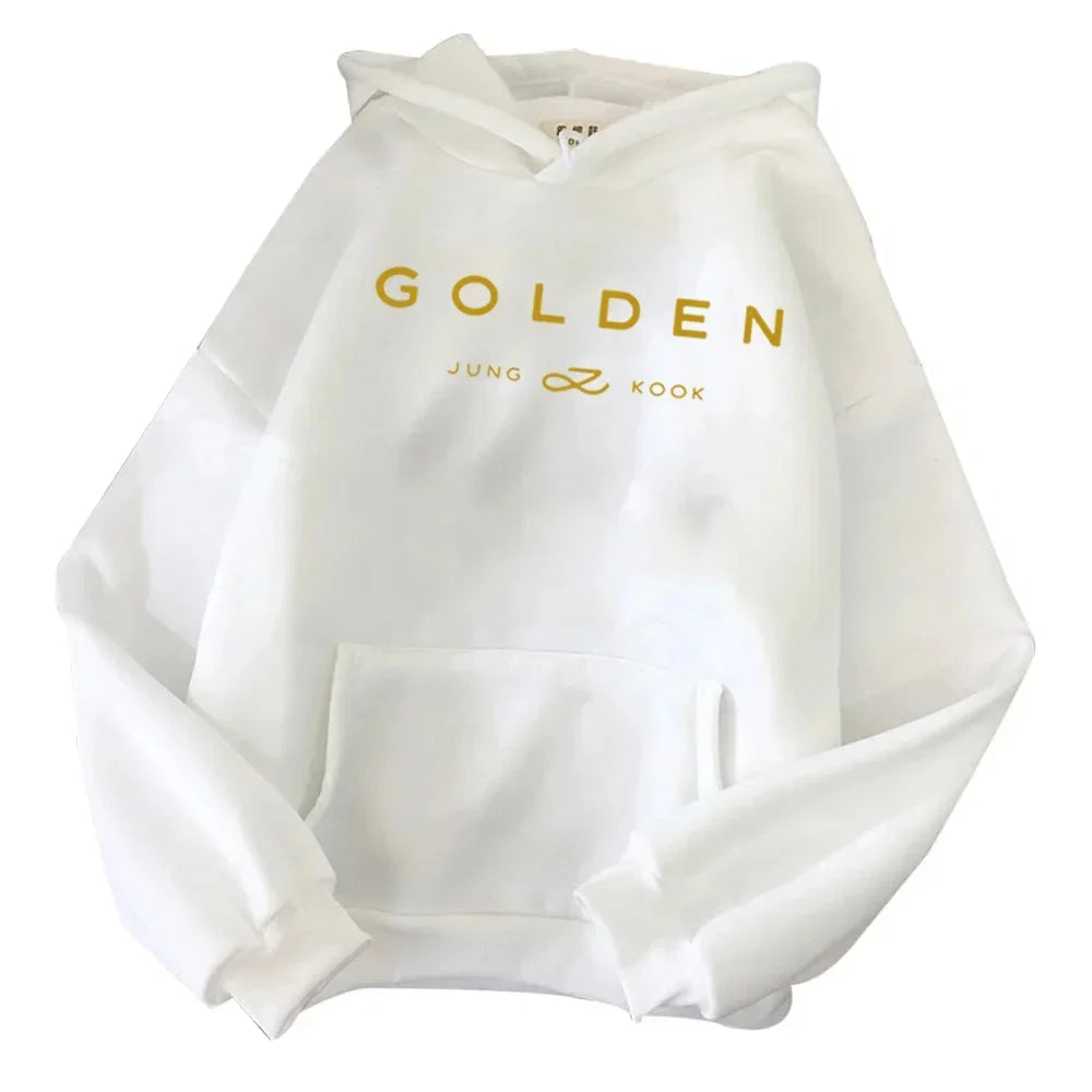 Jungkook Kpop Hoodie Vintage Sweatshirt Sudaderas Winter Warm Golden Album Merch Unisex Hoodies Man Woman