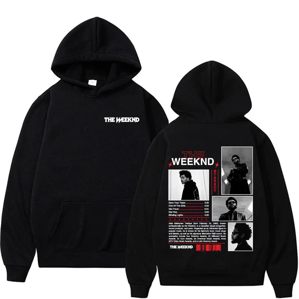 Rapper The Weeknd Album Cover Graphic Hoodies Men Women Fashion Hip Hop Pop Music Sweatshirt Bodywarmer Comfort Hoodie Pullovers