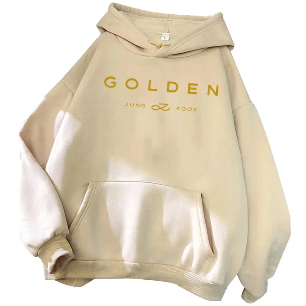 Jungkook Kpop Hoodie Vintage Sweatshirt Sudaderas Winter Warm Golden Album Merch Unisex Hoodies Man Woman