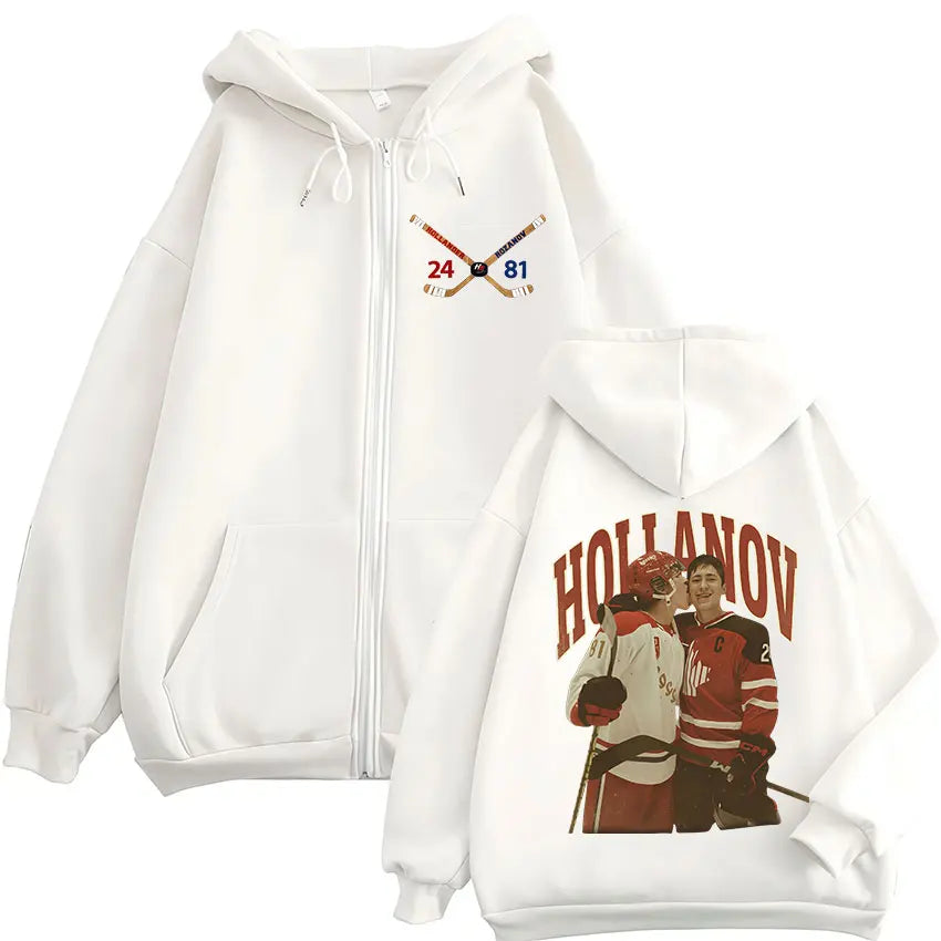 Heated Rivalry Shane Hollander? Ilya Rozanov Hollanov 24 81 Merch Zipper Hoodies Men Women Zip Up Sweatshirts Long Sleeve Jacket