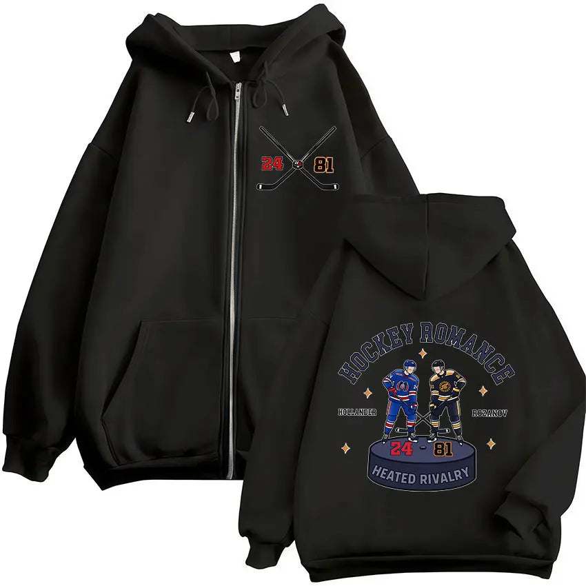 Heated Rivalry Shane Hollander? Ilya Rozanov Hollanov 24 81 Merch Zipper Hoodies Men Women Zip Up Sweatshirts Long Sleeve Jacket