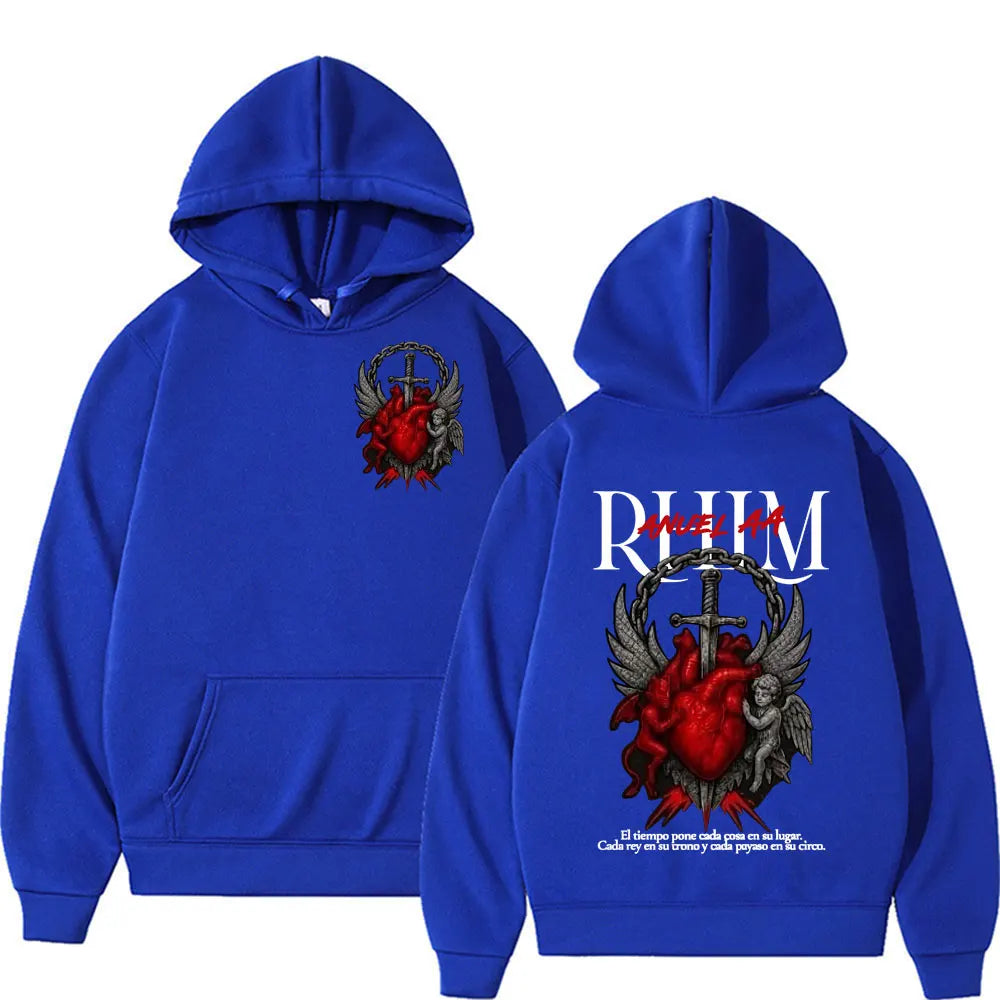 Graphic Hoodies Men's Clothing Oversized Hip Hop Gothic Long Sleeve Hoodie Comfort Sweatshirts