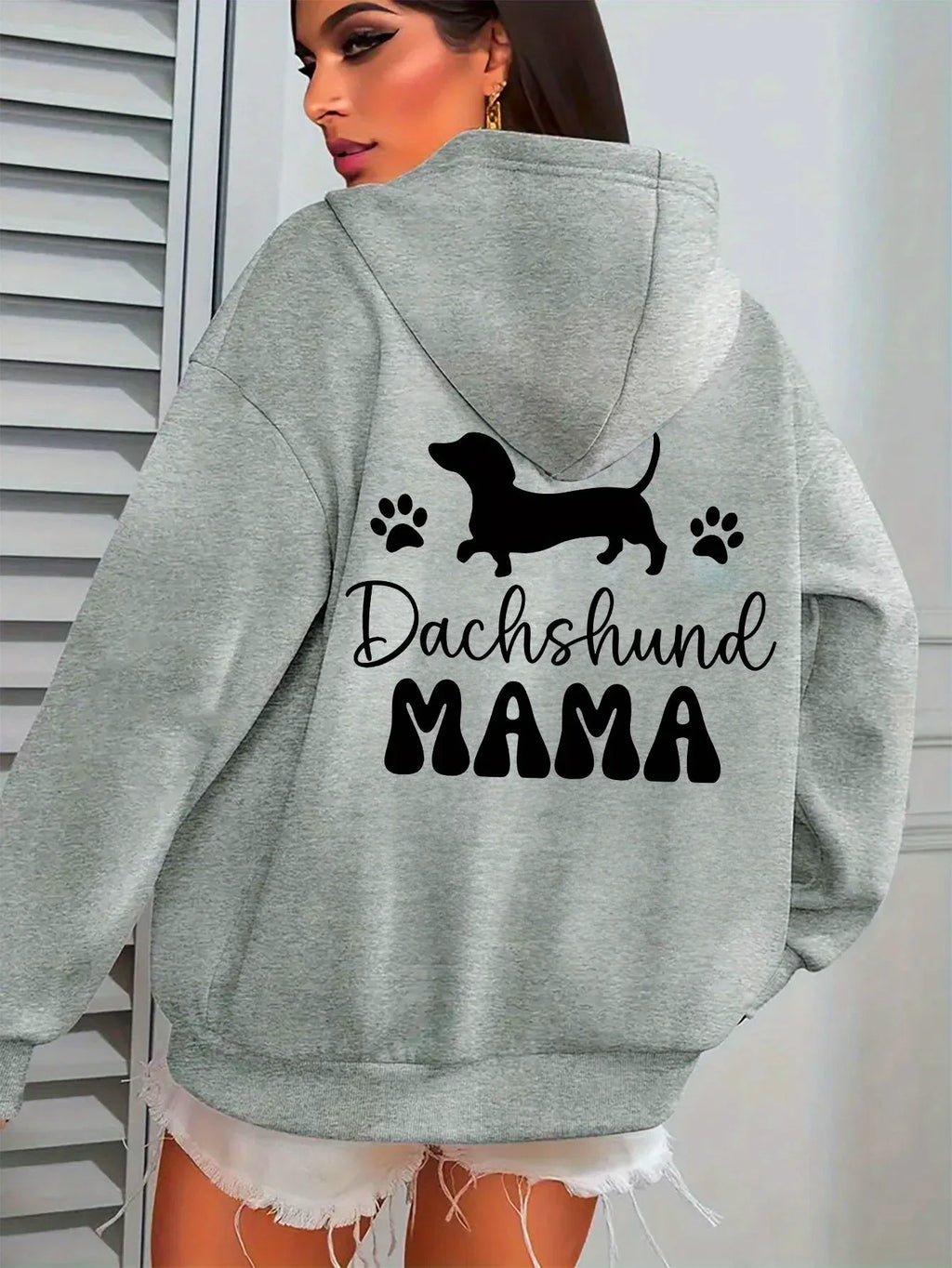 Dachshund Mama Funny Dog Printing Female Hoody Harajuku Round Neck Clothes Fashion Soft Long Sleeve Hooded Autumn Warm Hoodies