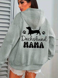Dachshund Mama Funny Dog Printing Female Hoody Harajuku Round Neck Clothes Fashion Soft Long Sleeve Hooded Autumn Warm Hoodies