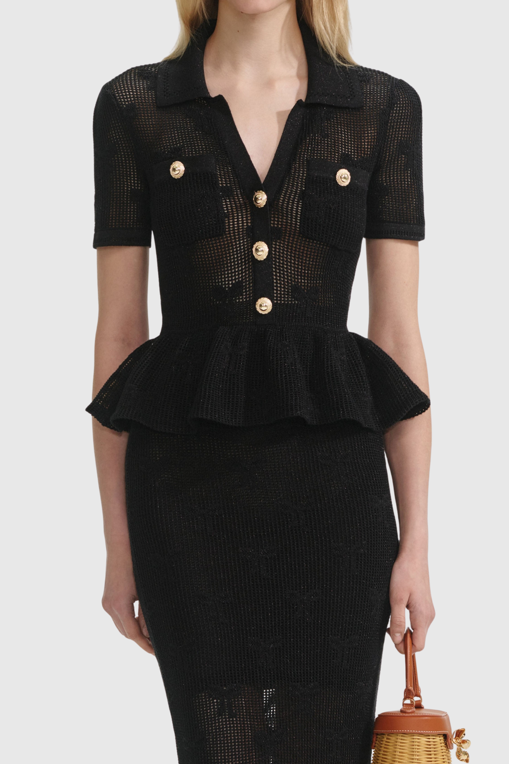 Timoto Crochet Ruffle Midi Dress