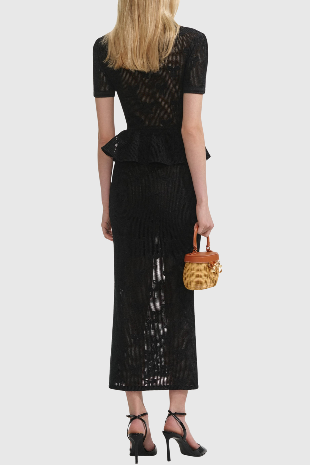 Timoto Crochet Ruffle Midi Dress