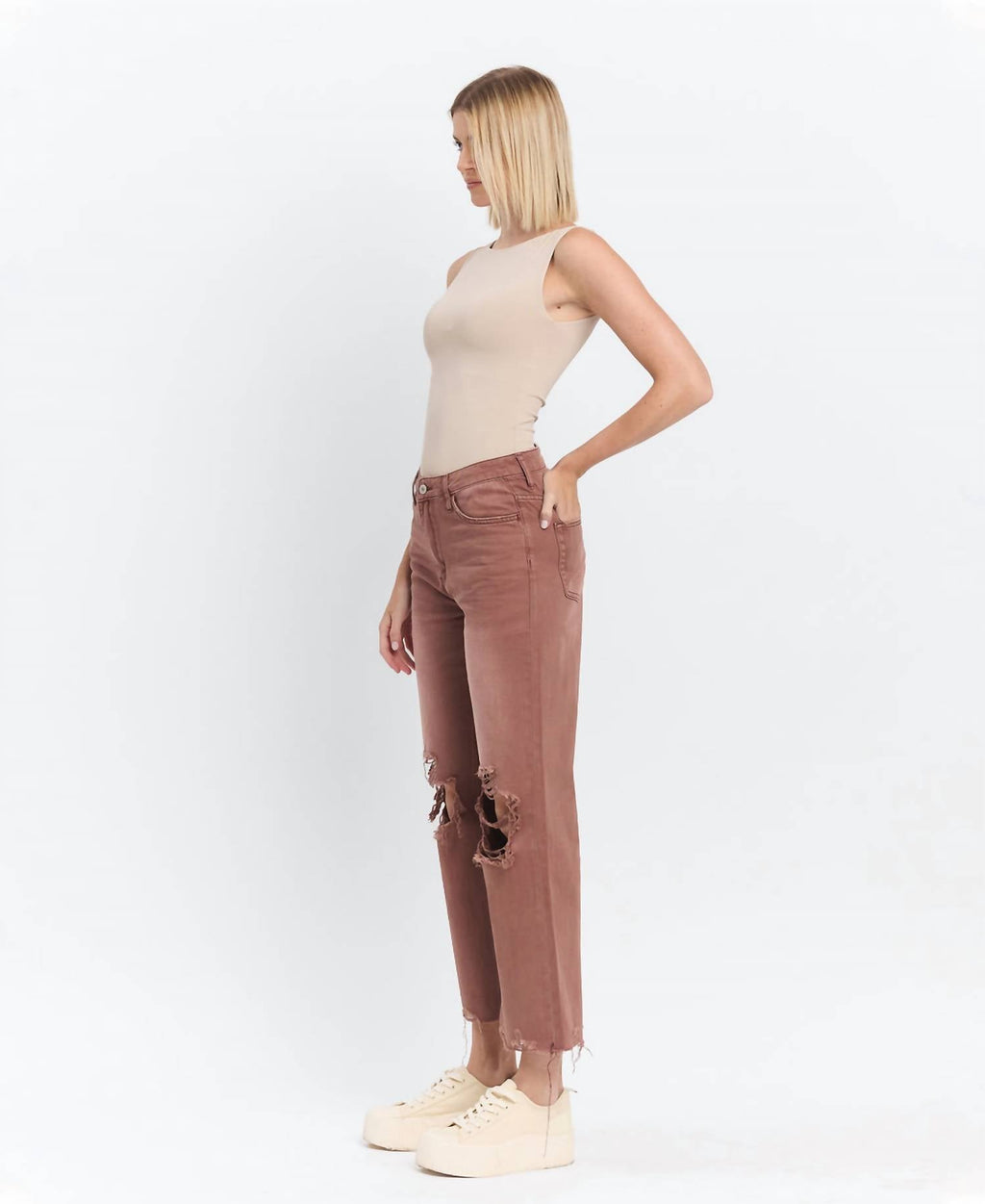 Lovervet - High Rise 90's Vintage Crop Flare Jeans