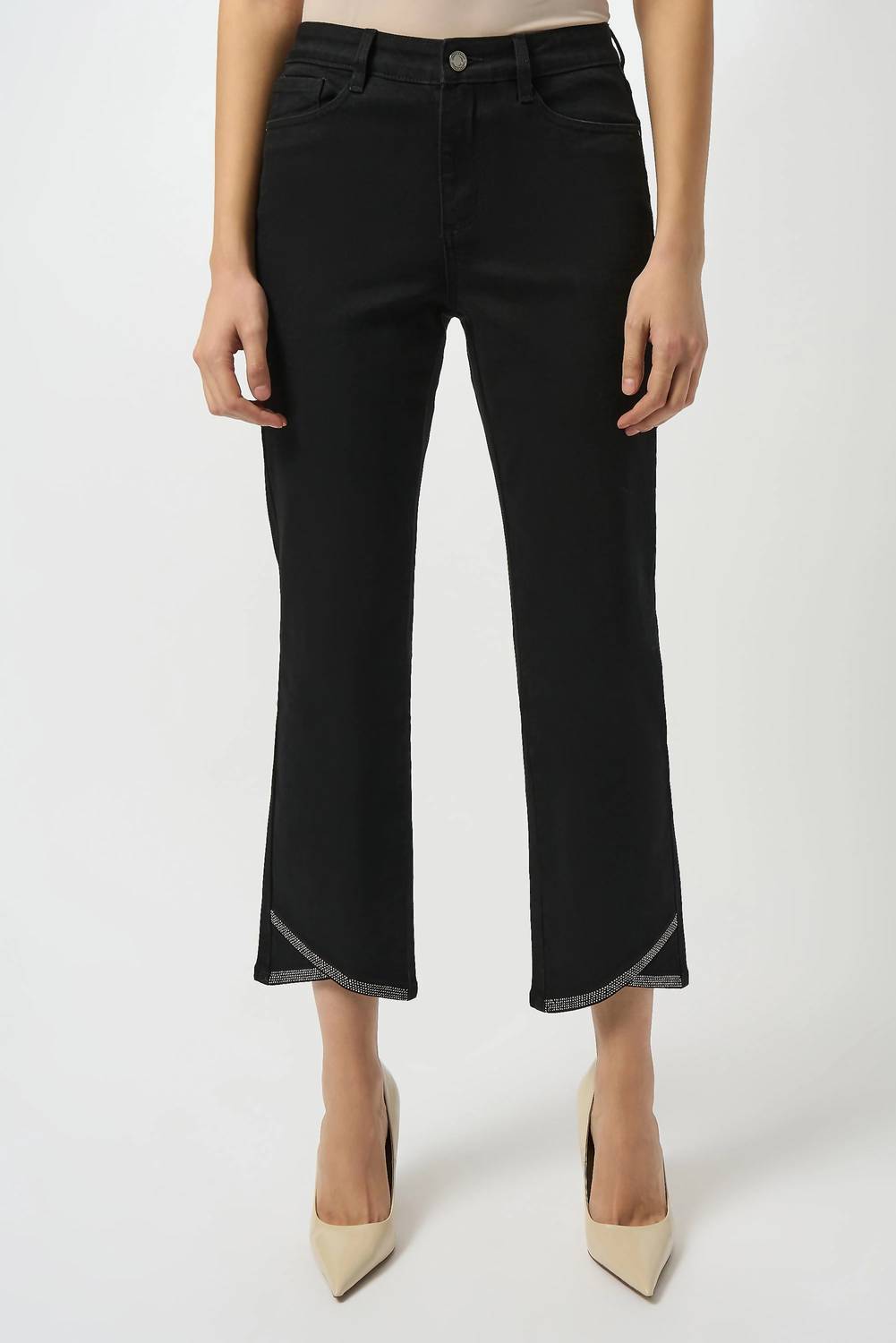 Joseph Ribkoff - Embellished Cropped Denim Jeans