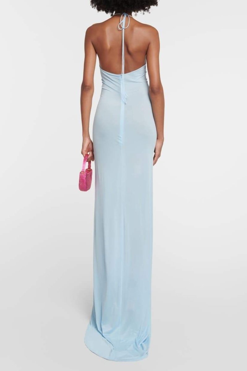 Alexia Halterneck Floral-appliqu¨¦ Maxi Dress