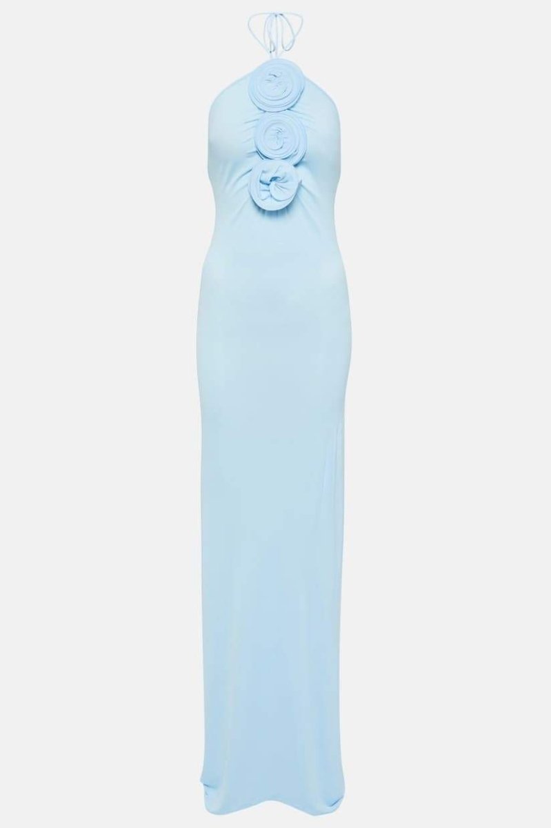 Alexia Halterneck Floral-appliqu¨¦ Maxi Dress