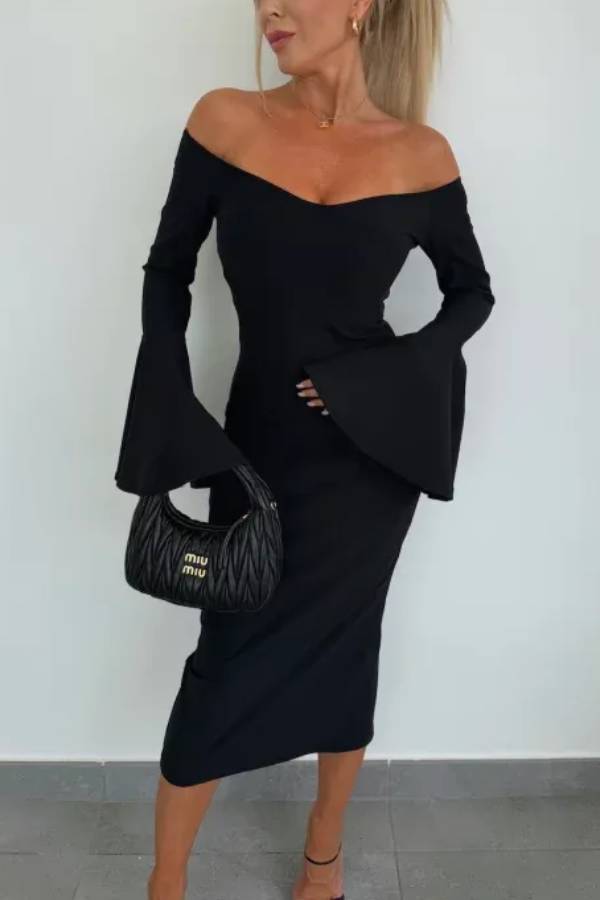 SKYLE MIDI VISCOSE DRESS