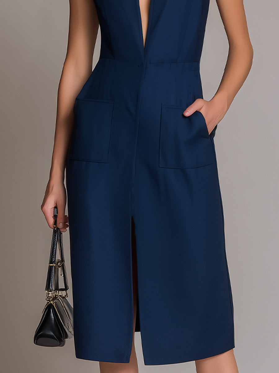 Sleeveless Tailored Midi Dress
