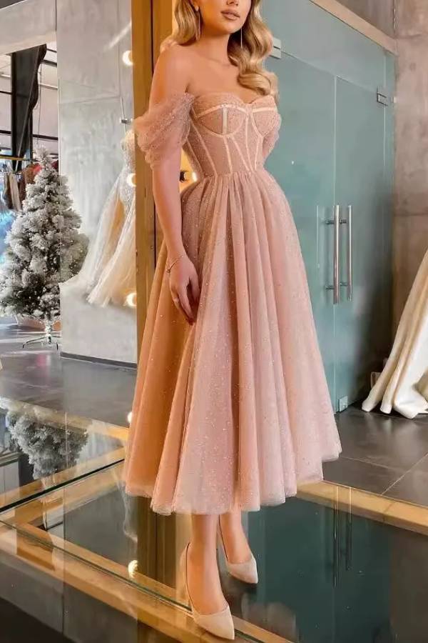 Fashionable swing evening dress