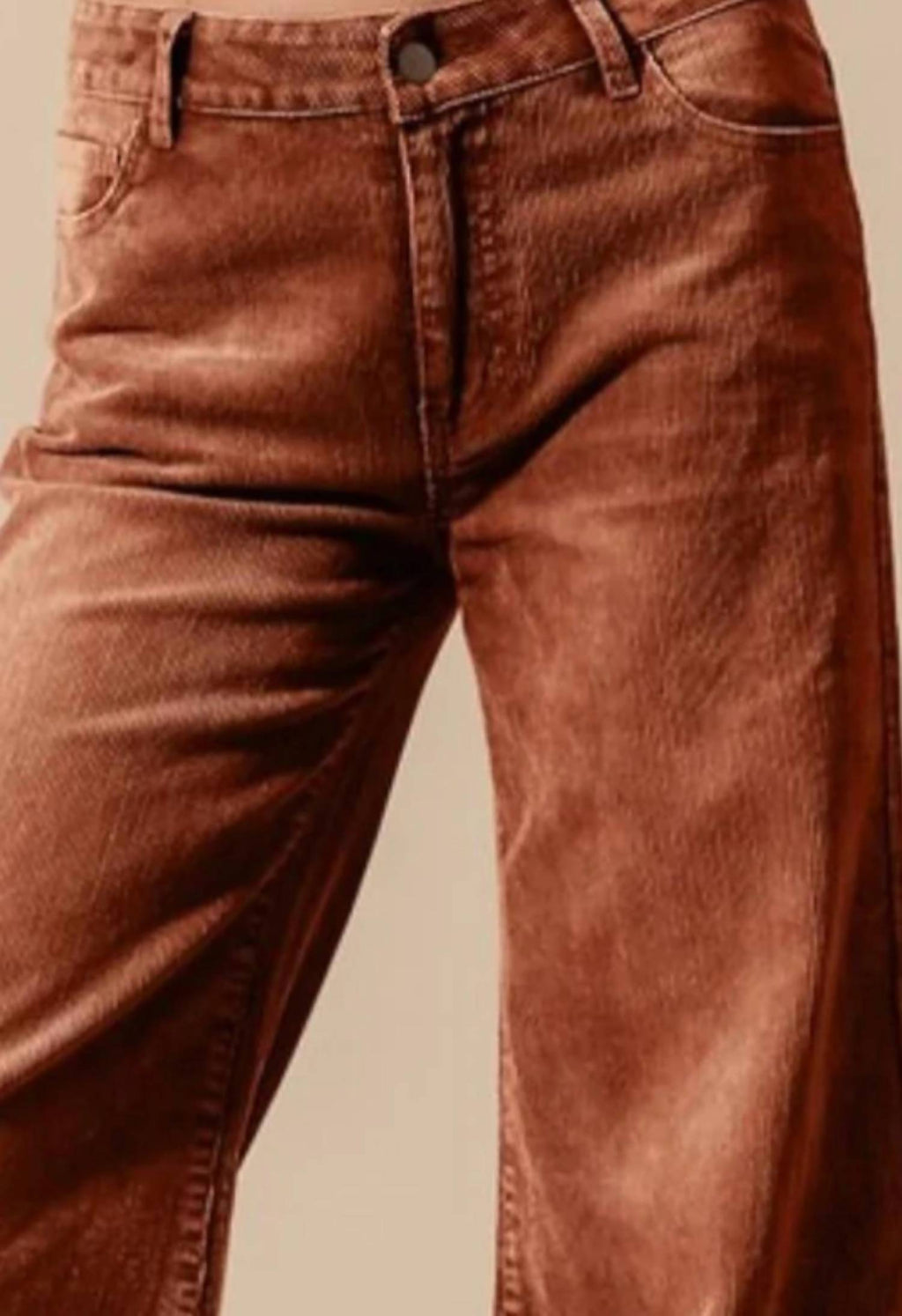 So Me - Wide Leg Flared Washed Corduroy Pants
