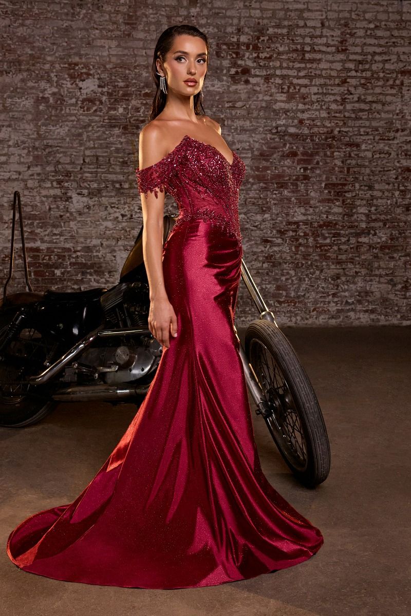VERONA GOWN - GLITTER SATIN CORSET DRESS