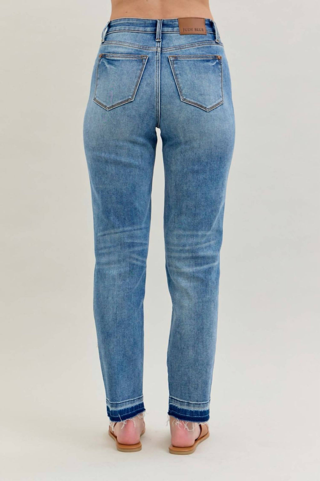 Judy Blue - Mid Rise Rigid Magic Release Hem Boyfriend Denim Jean