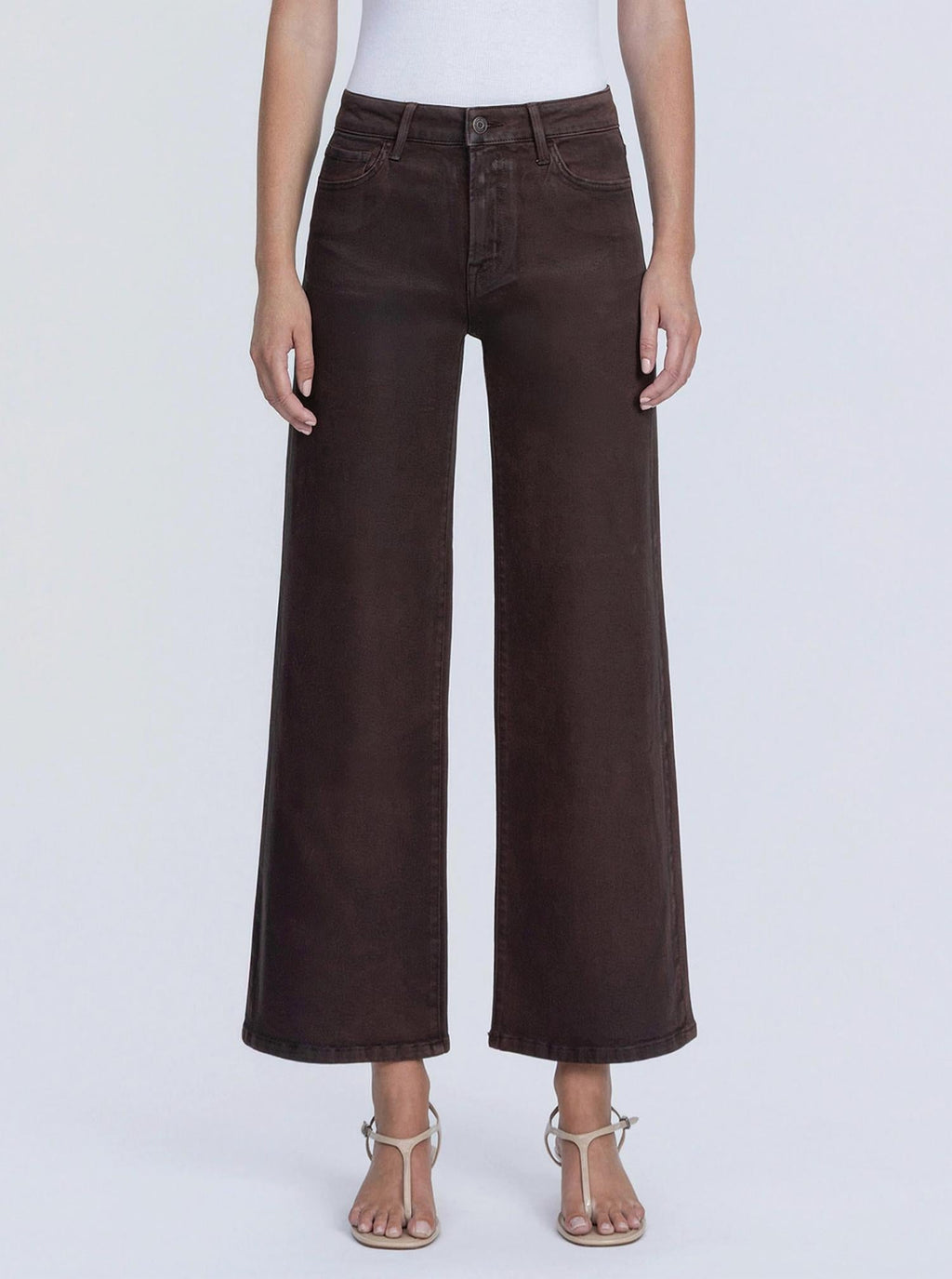 Flying Monkey - High Rise Coated Wide Leg Jeans