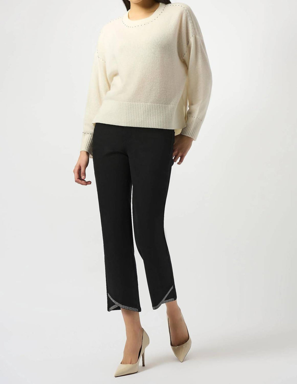 Joseph Ribkoff - Embellished Cropped Denim Jeans