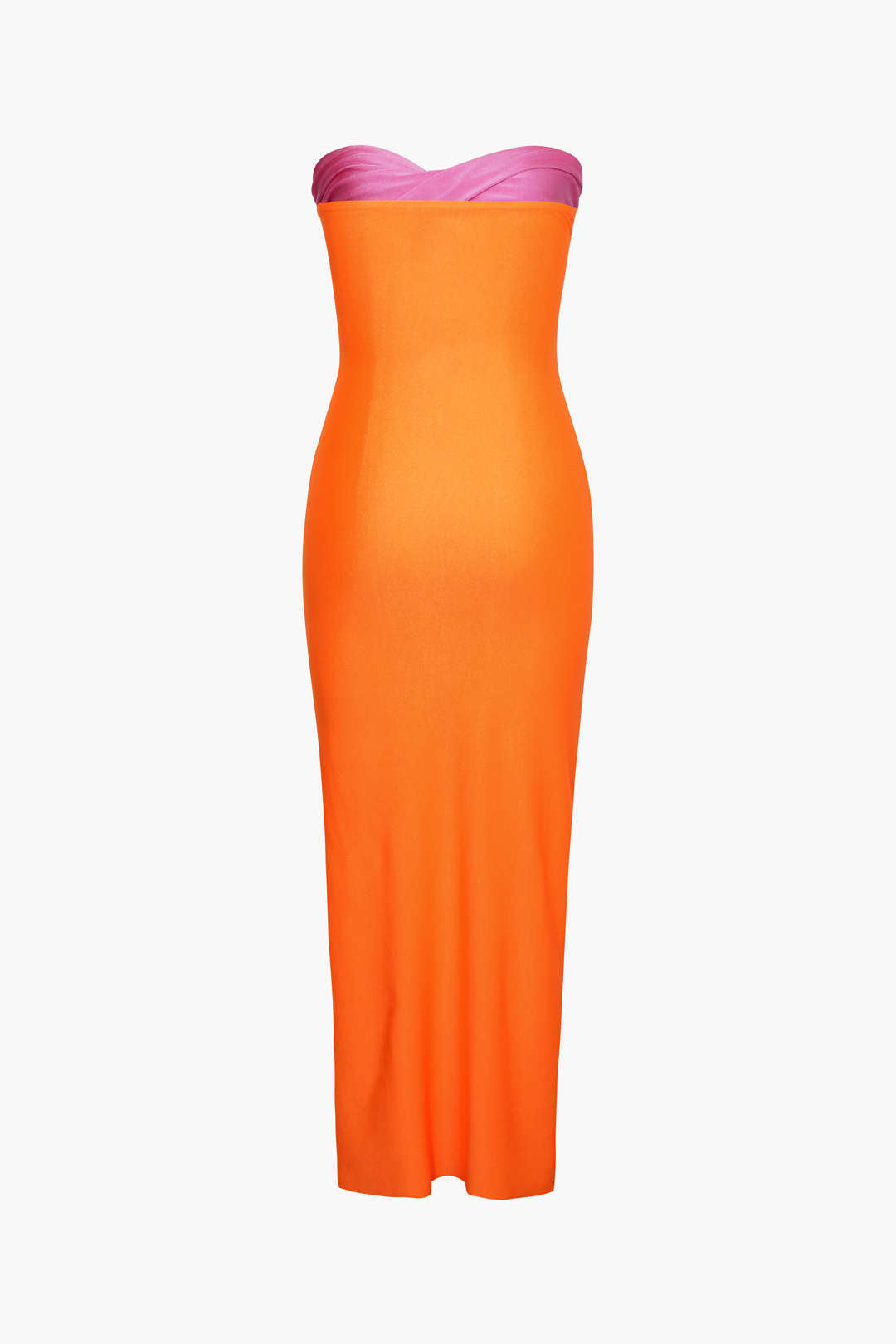Contrast Twisted Front Midi Dress