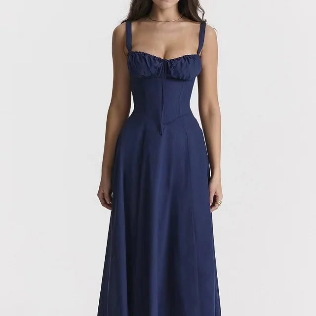 Aurora Floral Corset Midi Dress | Sweetheart Neckline. Slit Skirt. Spaghetti Straps